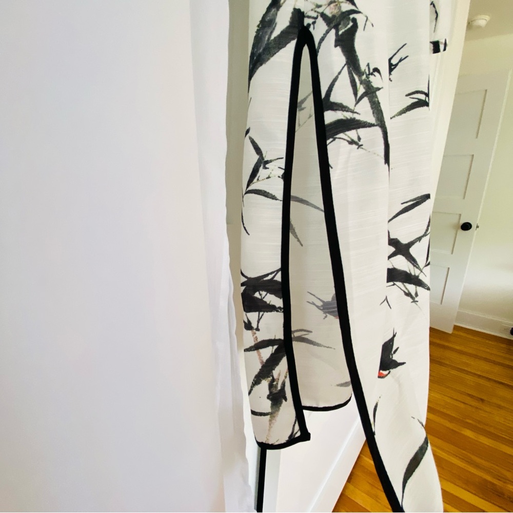 Two Piece Dress Birds & Bamboo Sheath with Duster Mandarin Collar L (StyleWe XL) - Picture 6 of 16